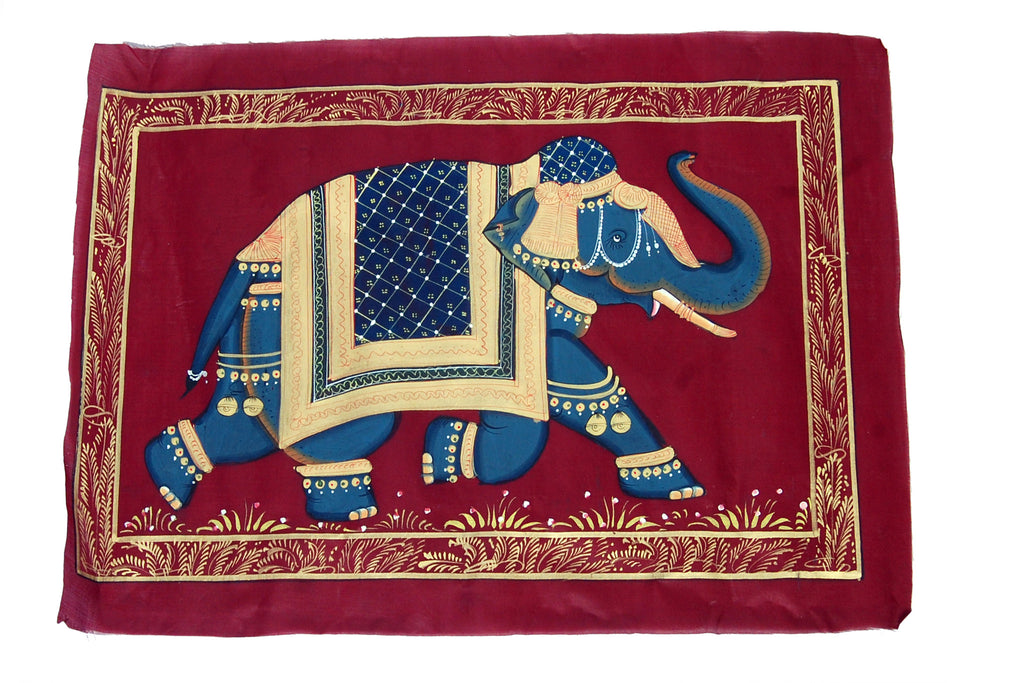 Painting Of Elephant On Silk