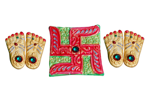 LAXMI JI CHARAN WITH SWASTIK